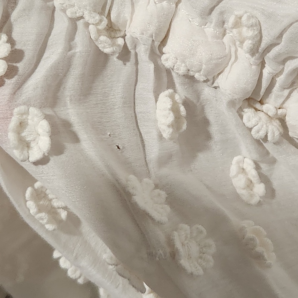MILLY Minis Swim.Cover up 3D Flowers Ivory 100%cotton Size 10 years Beach Summer - Picture 9 of 10